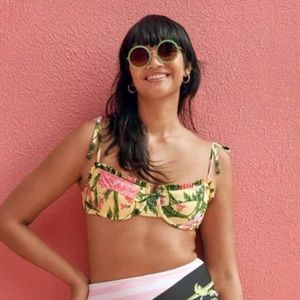 Tropical Print Bikini Top
